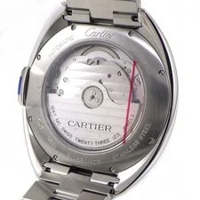Cartier Cle WSCL0007 Silver Guilloche Dial Roman Index SS Automatic 4