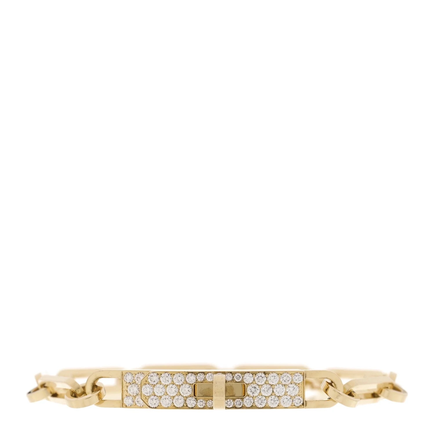 Hermès — 18K Yellow Gold Pave Kelly Chaine — Jewelry — resale