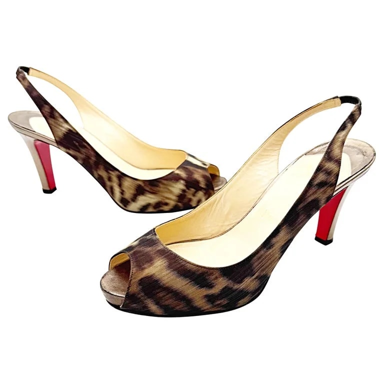 Christian Louboutin — Christian Louboutin Size 39/9 2000s Leopard Print Slingback — Designer Shoe — resale