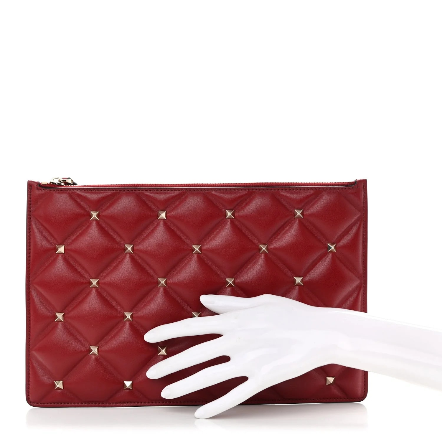 Large Candystud Zip Pouch Rubino 2