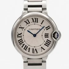 Cartier Ballon Bleu 36 Silver Roman Guilloche Dial Quartz W69011Z4 3