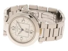 Cartier Pasha C Big Date W31055M7 Stainless Steel 35mm White Dial #DW1534 3