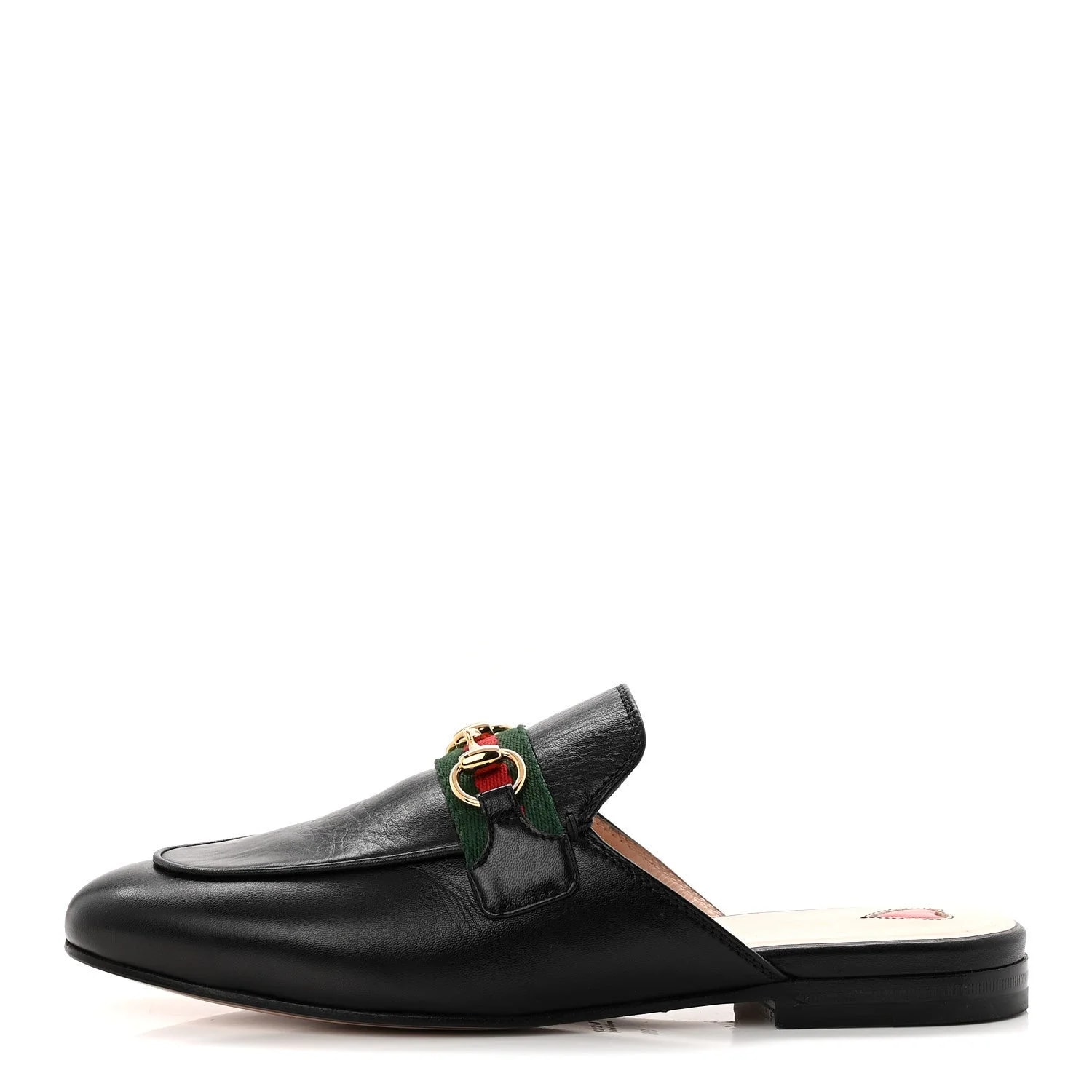 Gucci — Malaga Kid Web Princetown Slippers 36 — Designer Shoe — resale