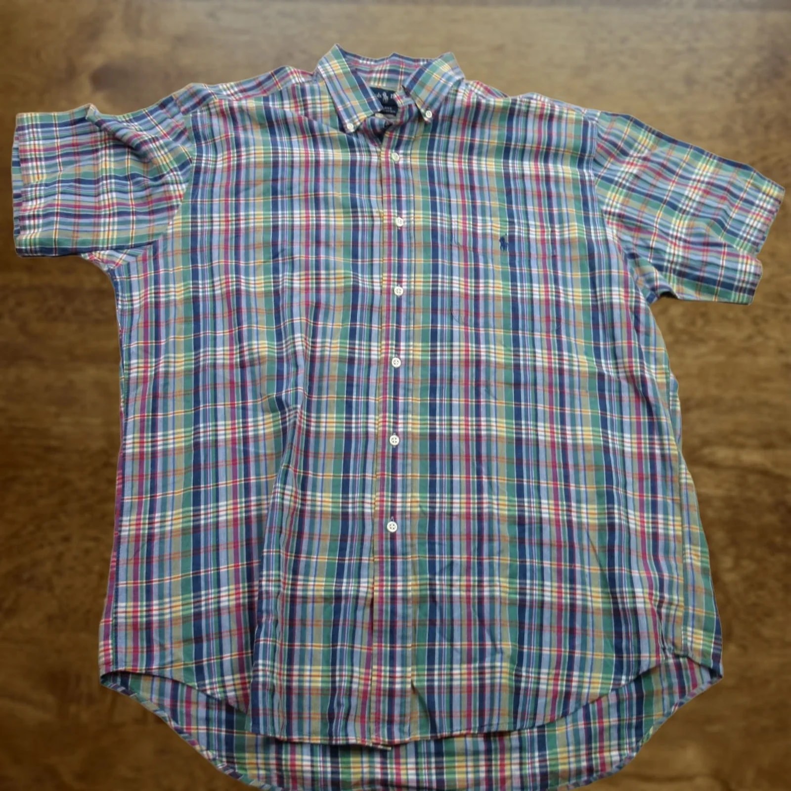 Polo Ralph Lauren — Polo Ralph Lauren Shirt Large Short Sleeve Button Front Plaid Blake — streetwear — resale