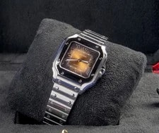 Cartier Santos Brown “Tiger Eye” Dial Medium 35.1mm Complete Set – WSSA0065 3