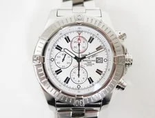 Breitling — Breitling A13370 Super Avenger Chrono White Stainless Automatic S — Watch — resale