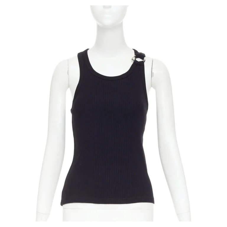 Jean Paul Gaultier — Jean Paul Gaultier the Piercing Detail Ribbed Tank Top S — Jewelry — resale