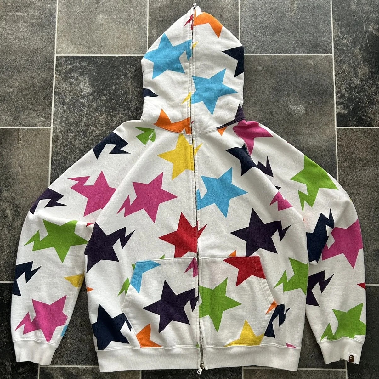 BAPE — Y2K Nigo Era Bape Hoodie Star Logo Full Zip — streetwear — resale