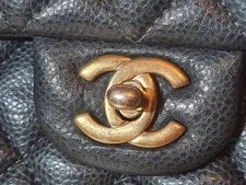 Chanel Classic Dark Classic Double Flap Golden Tone 3