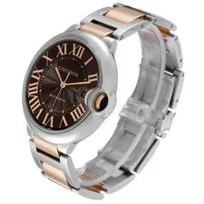 Cartier 42mm Ballon Bleu Automatic Rose Gold / Steel w/Chocolate Dial. 4