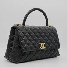 Auth Chanel Coco Handle Medium Flap 2