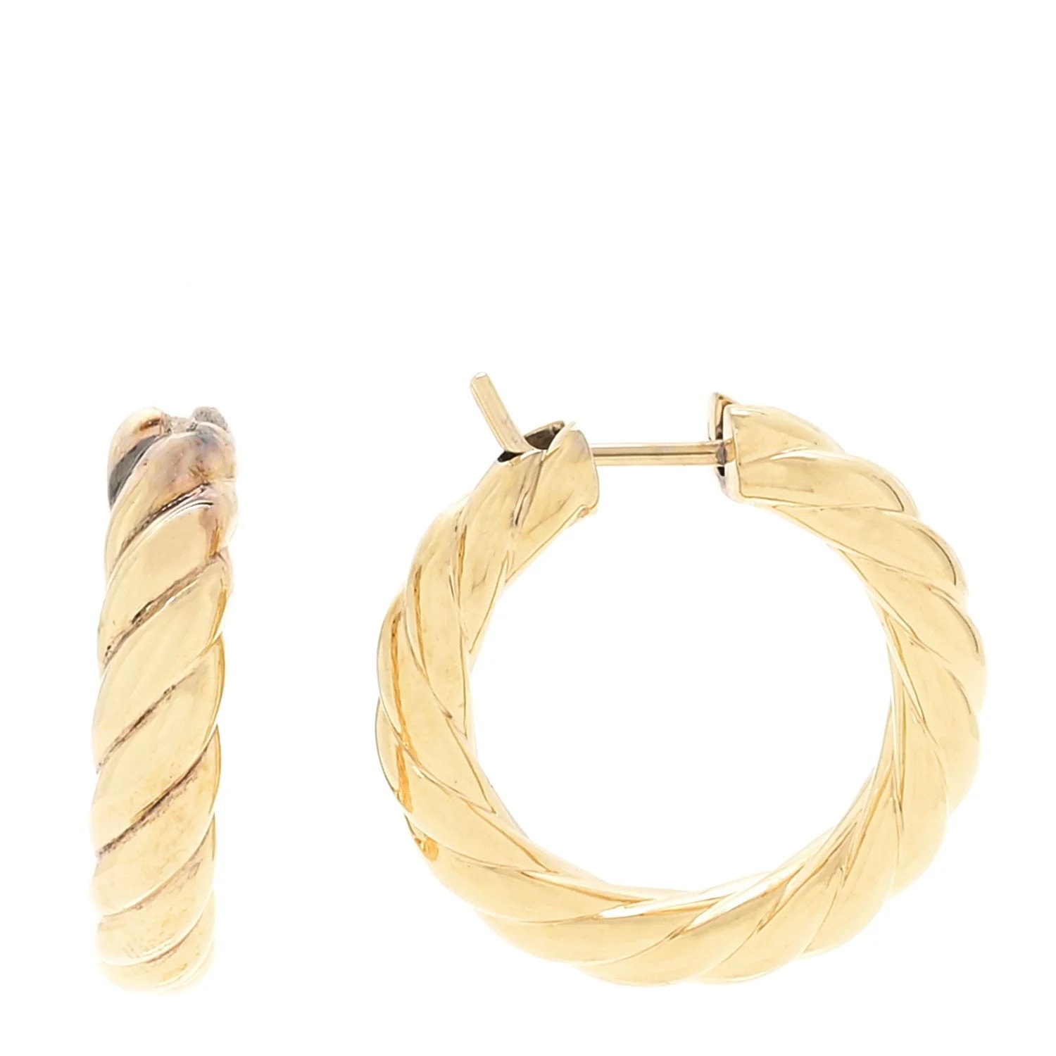 David Yurman — 18K Yellow Gold 25.4mm Sculpted Cable Hoop — Jewelry — resale