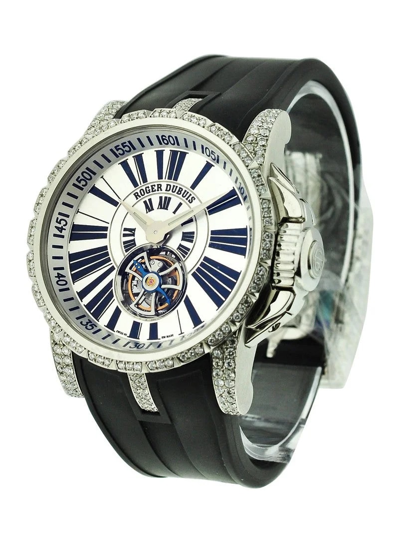 Worldofluxuryus — Roger Dubuis Excalibur Flying Tourbillon Stainless Steel & Diamonds Limited — Watch — resale