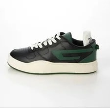 Diesel — Diesel Men 9.0US D Logo Black/Green Leather Sneakers Luxury Casual Stylish Italy — Sneaker — resale