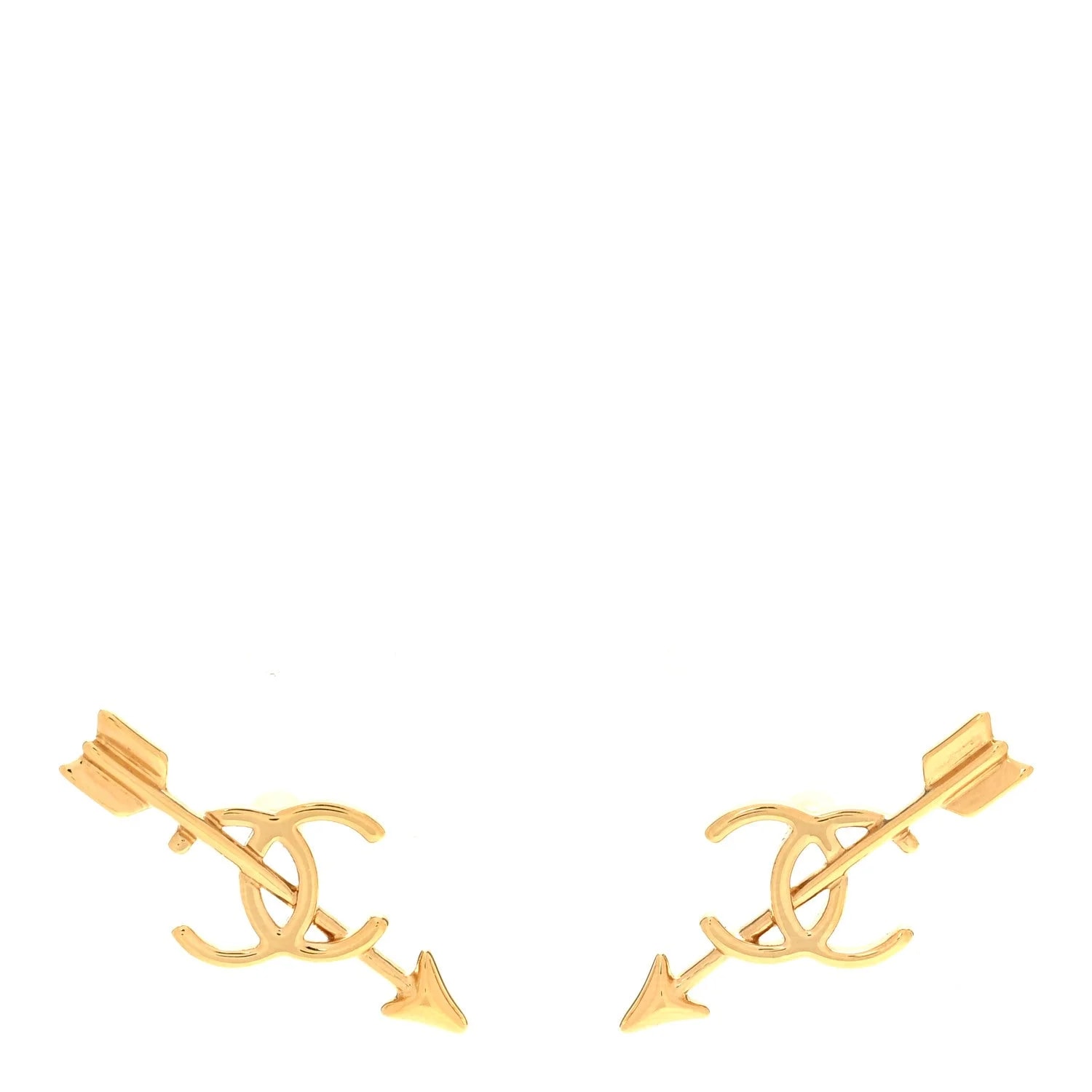 Chanel — Metal CC Arrow Stud — Jewelry — resale