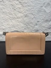 Auth Chanel Boy Flap Medium Light 3