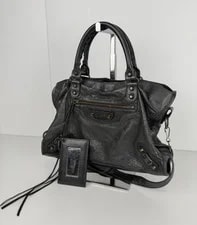 Balenciaga — Balenciaga Classic the City Studded Medium in Dark S07 — Handbag — resale