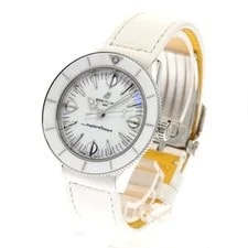 Breitling Super Ocean Heritage 57 A10340 38mm SS White Dial Leather Strap #C150 2