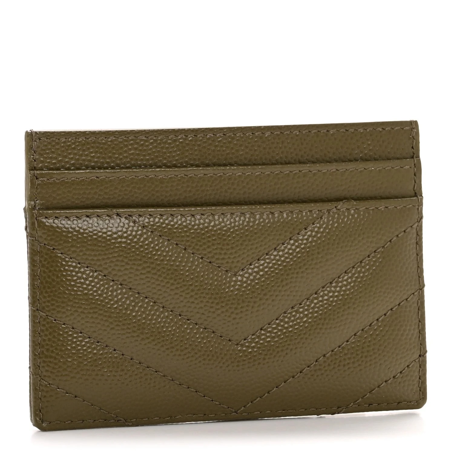 Grain de Poudre Chevron Credit Card Case Kaki 3