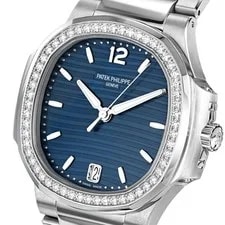 Patek Philippe Nautilus 35MM Blue Index Hour Markers Dial Stainless Steel 2