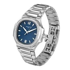 Patek Philippe Nautilus 35MM Blue Index Hour Markers Dial Stainless Steel 3