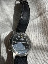 IWC Schaffhausen Pilot Mark XII SS Leather Auto Black 4