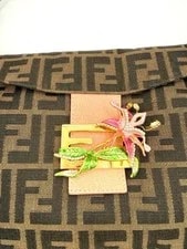 Fendi and Floral Embellished Flap Baguette 4