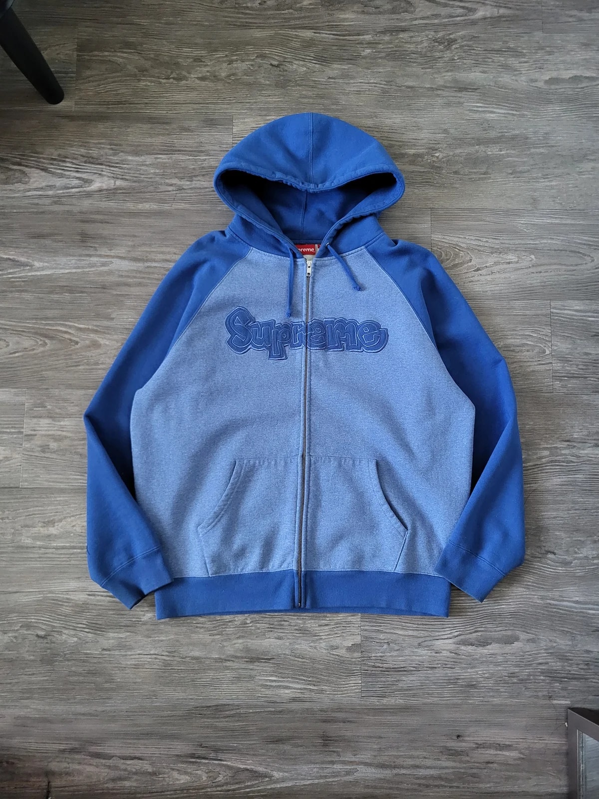 Supreme — Supreme Appliqué Gonz Zip Raglan Hoodie — streetwear — resale