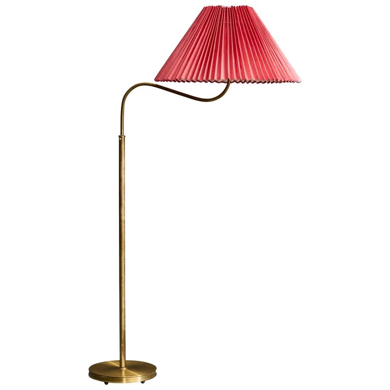 Josef Frank Floor Lamp Brass Fabric Sweden 1950s — lighting — resale