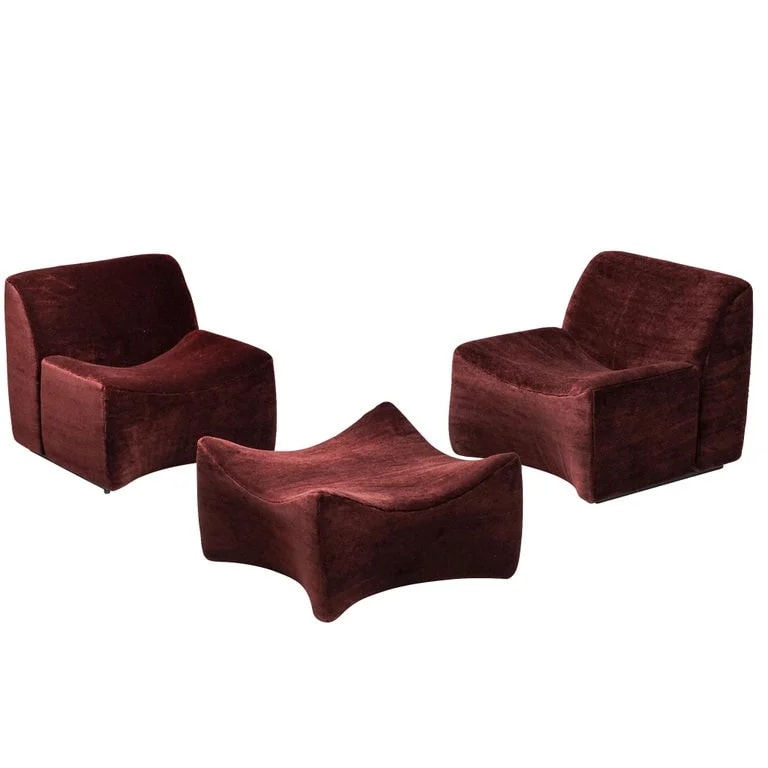 Fler 'Idler' Lounge With Ottoman in Teddy By Pierre Frey 2
