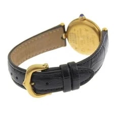 Cartier Must Vendome Vermeil cal.90 590004 Silver 925 X Embossed Leather G 4