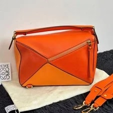Auth Loewe Puzzle Medium Sunset Grained Crossbody 2