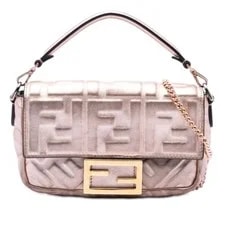 Fendi — Fendi Mini Embossed Metallic Baguette Satchel — Handbag — resale