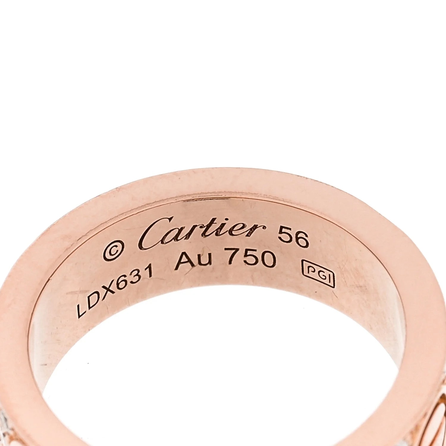 18K 6.5mm Love Paved 56 7.75 4