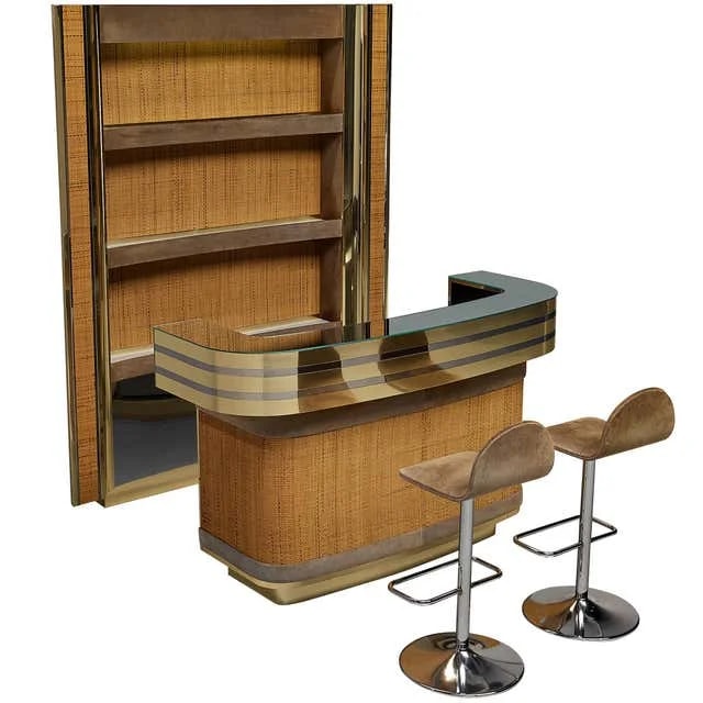 Willy Rizzo — Hollywood Regency Bar Cabinet in the Style of Willy Rizzo — Furniture — resale