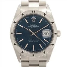Rolex — Rolex Oyster Perpetual Date 15210 SS AT Blue Dial — Watch — resale