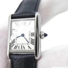 Cartier Quartz Tank Must WSTA0042 Stainless Steel / Leather 29.5mm #TZW1394 4