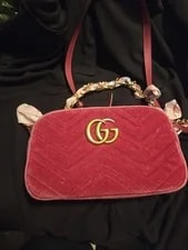 Gucci GG Marmont Quilted Chevron Zip Crossbody Chain Strap Small 2