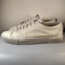 AllSaints — AllSaints “Base Low Top” Mens Sneaker Size 10 Beige Leather Trainer Shoes — Sneaker — resale
