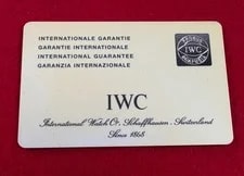 Original IWC Warranty Blank Card 2