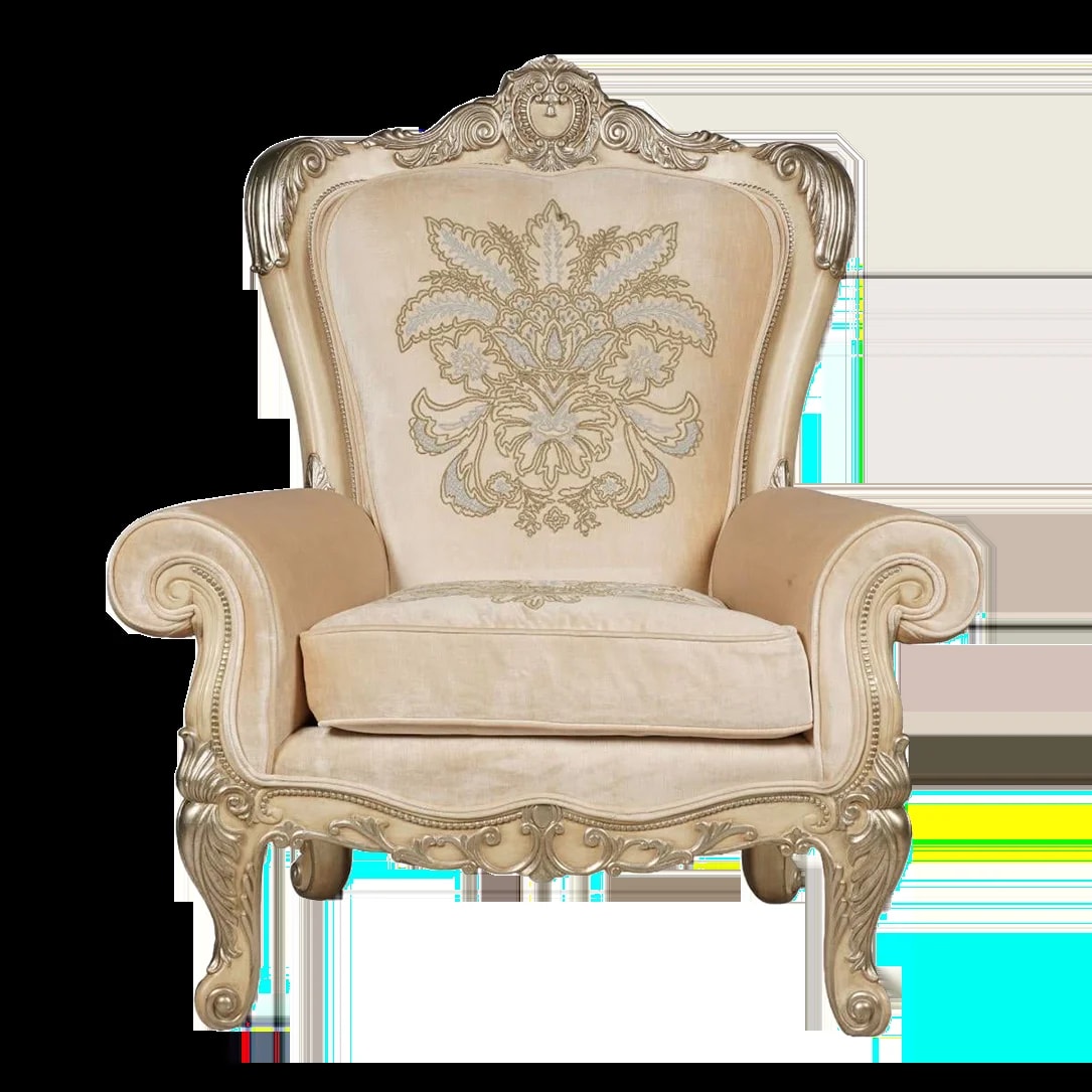 Phyllis Morris — 18c Style Phyllis Morris Large Embroidered Bergere Throne — Furniture — resale