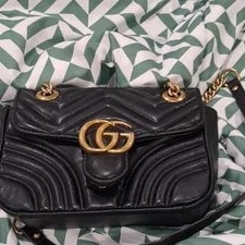 Gucci — Gucci GG Marmont Small Chevron Chain Strap — Handbag — resale