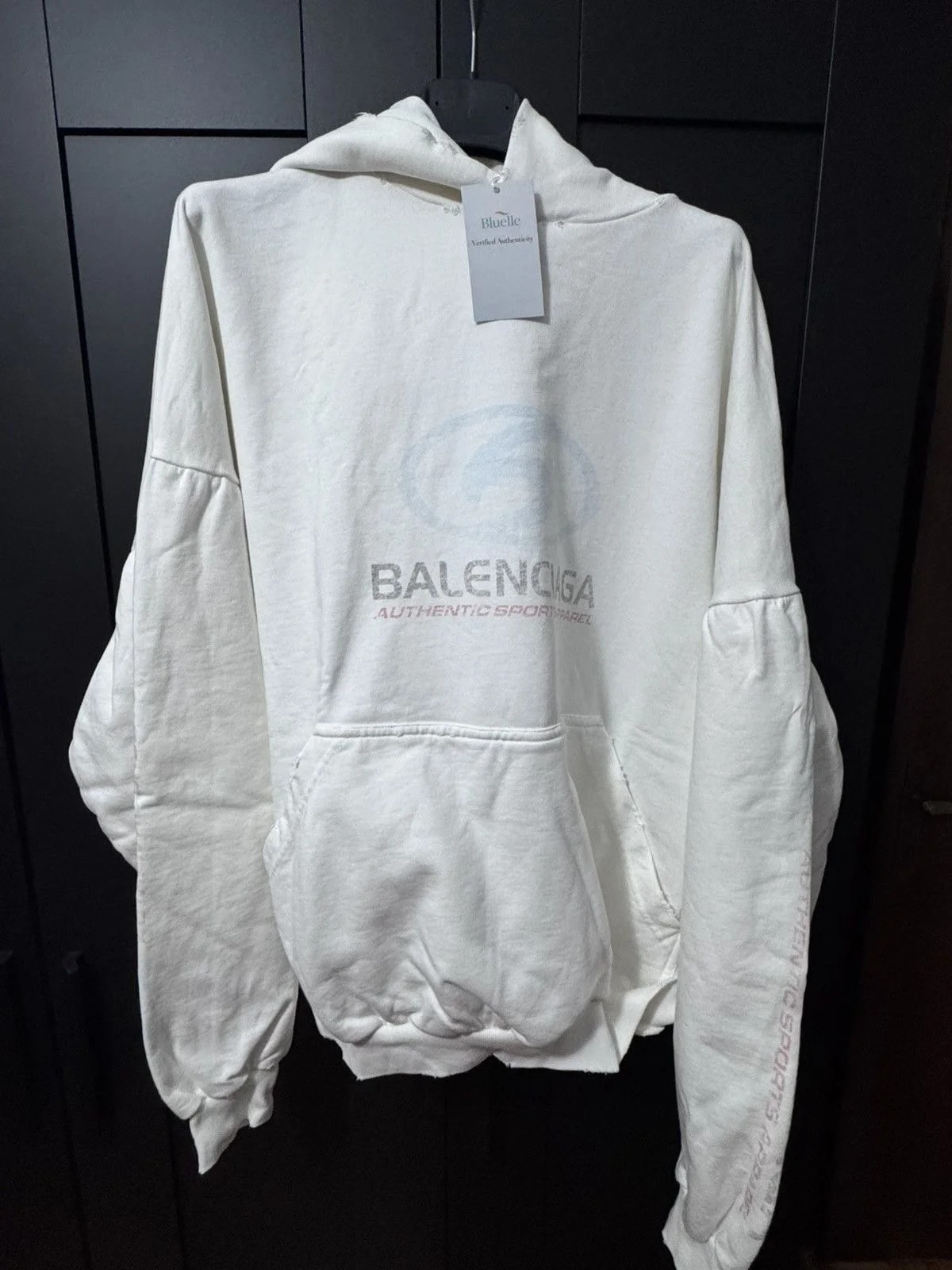 Balenciaga — Balenciaga Authentic Sports Apparel Logo Hoodie Bluelle — streetwear — resale