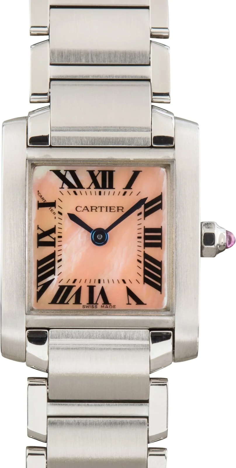 Cartier Tank Francaise Ref W51028Q3 Pink Mother of Pearl Dial