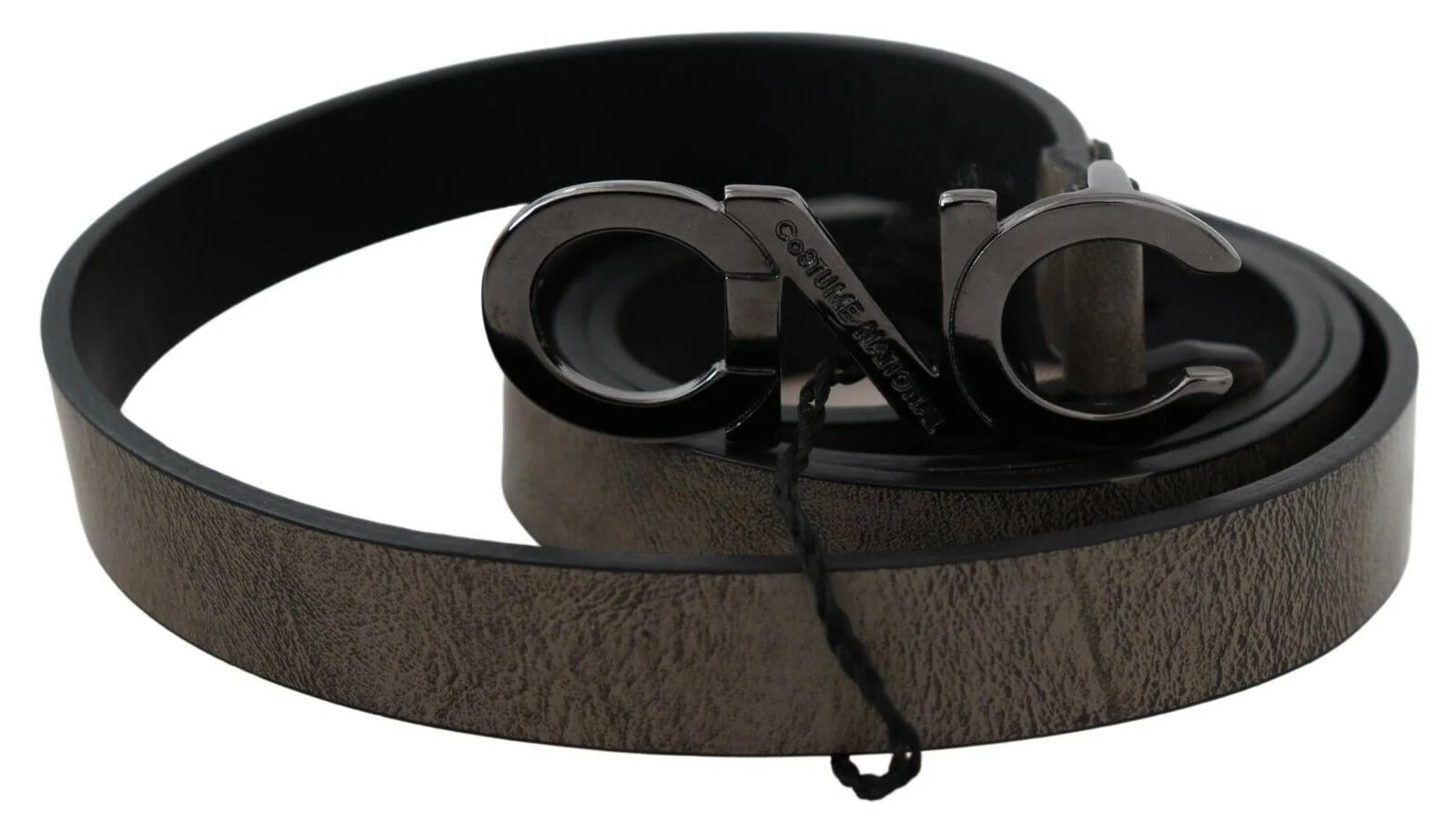 Costume National Dark Letter Logo Buckle Belt 2