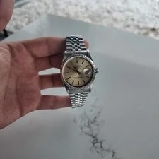 Rolex Datejust 16234 Patina Dial 18k White Gold Stainless Steel Jubilee 2