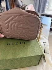 Authentic Gucci GG Marmont Matelasse Mini Camera Crossbody Dusty 2