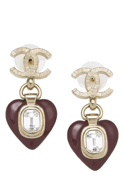 Chanel — Resin 'CC' Heart Dangle — Jewelry — resale