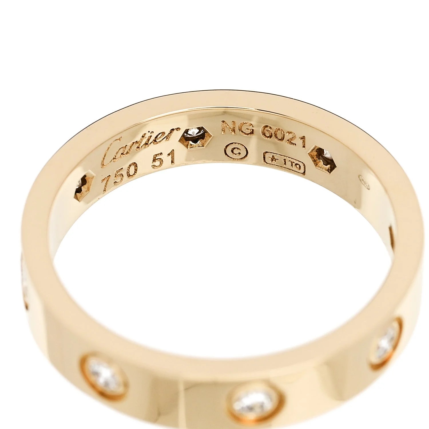 18K Yellow Gold 8 4mm Love Wedding Band 51 5.75 4