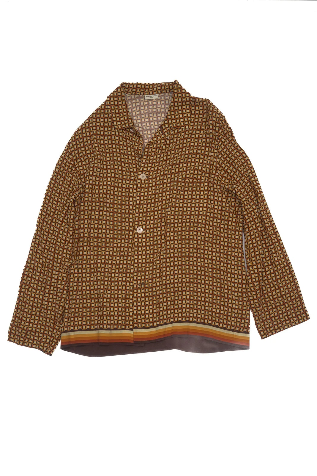 Dries Van Noten — Dries van Noten Geometric Print Viscose Camp Shirt 48 — streetwear — resale